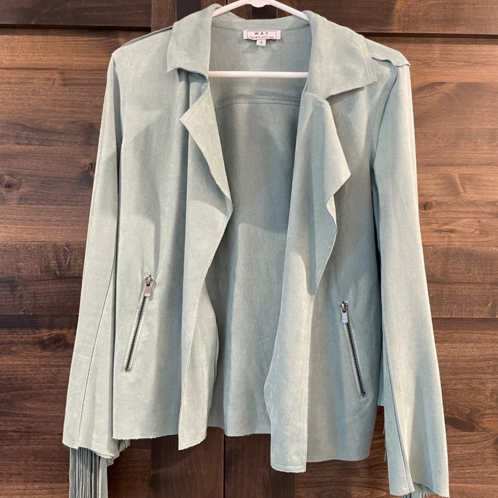 Wonderful and Young Turquoise Fringe Jacket